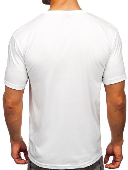 Balti vyriški marškinėliai su paveikslėliu Bolf 14802