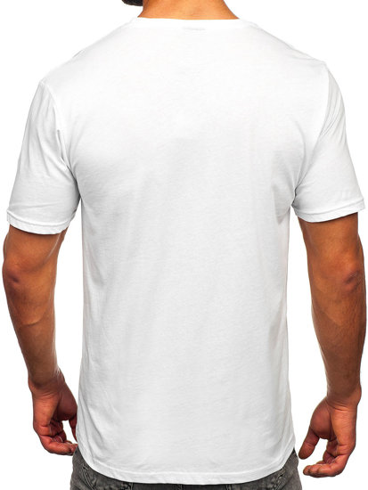 Balti vyriški marškinėliai su paveikslėliu Bolf SS11071
