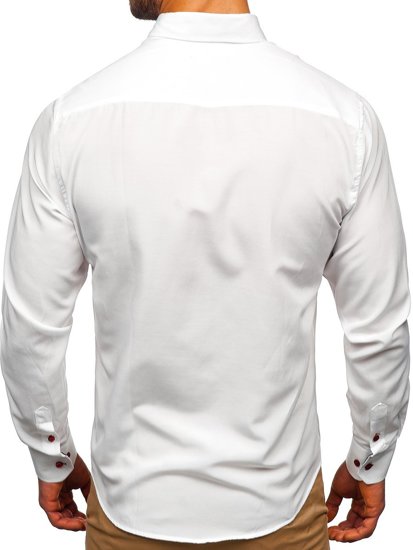 Balti vyriški marškiniai ilgomis rankovėmis Bolf 20710