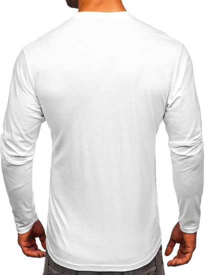 Balti vyyriški marškinėliai ilgomis rankovėmis su paveikslėliu Bolf 146741