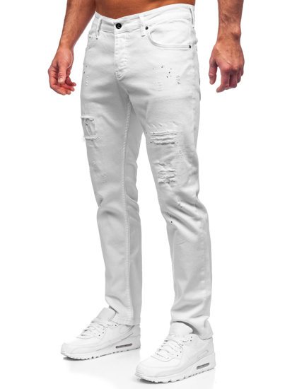 Baltos vyriškos džinsinės kelnės regular fit Bolf 4020-1