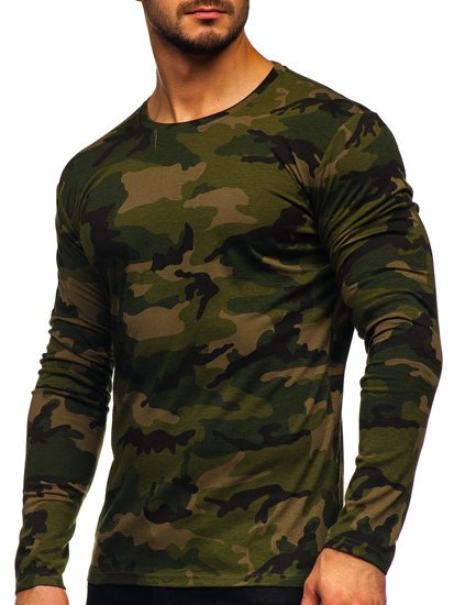 Chaki vyriški kamufliažiniai marškinėliai ilgomis rankovėmis Bolf 2088-1
