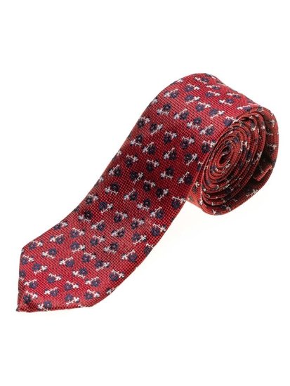 Elegantiškas vyriškas kaklaraištis raudonas Denley K103