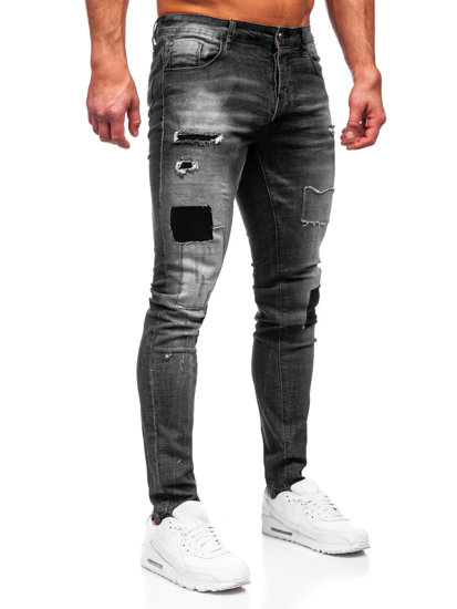 Grafito spalvos vyriškos džinsinės kelnės slim fit Bolf MP0031G