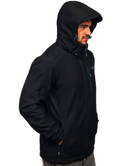 Juoda su mėlyna vyriška striukė softshell Bolf WX061