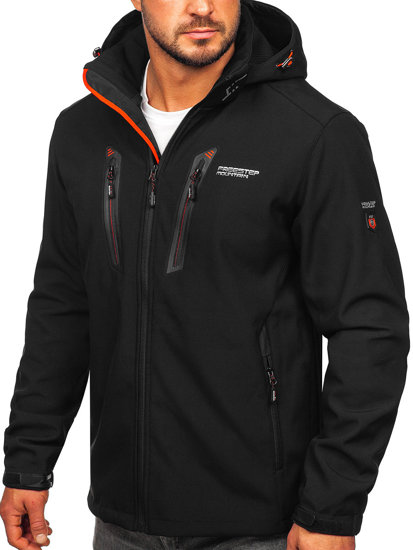 Juoda su raudona vyriška striukė softshell Bolf WX086A