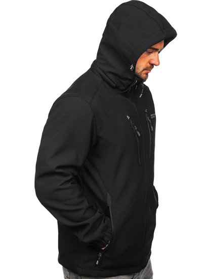 Juoda su sidabro spalva vyriška striukė softshell Bolf WX086