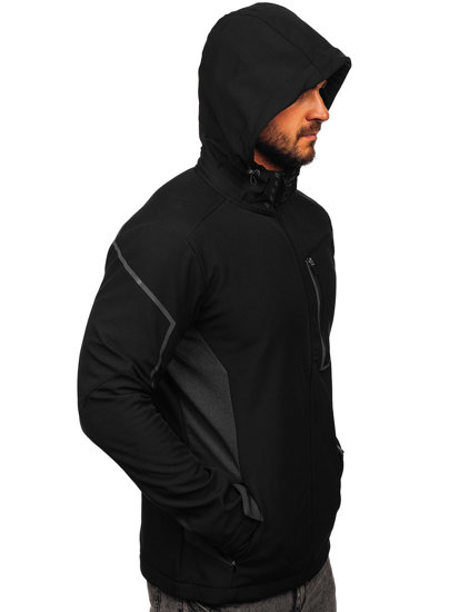 Juoda vyriška demisezoninė striukė softshell Bolf HM191