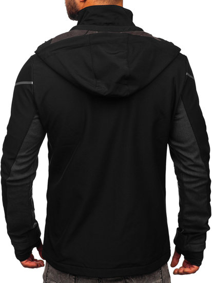 Juoda vyriška demisezoninė striukė softshell Bolf HM191