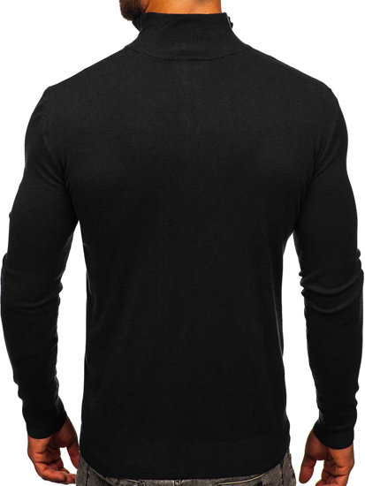 Juodas vyriškas megztinis stačia apykakle Bolf MM6007