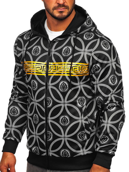 Juodas vyriškas užsegamas džemperis su gobtuvu Bolf 27B8123