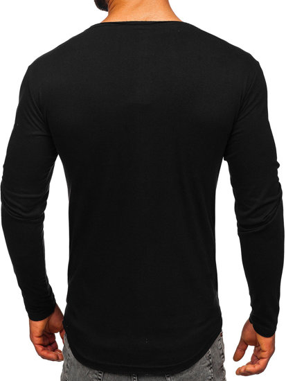 Juodi vyriški marškinėliai ilgomis rankovėmis Bolf 5059A