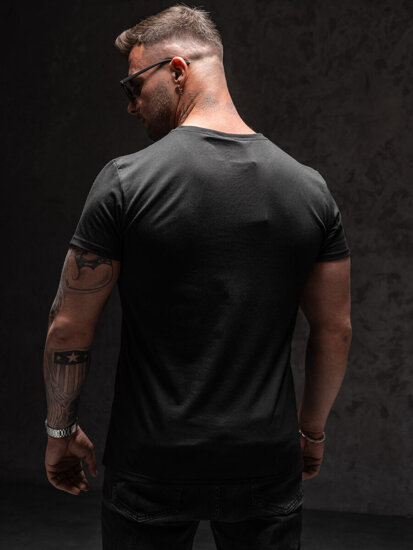 Juodi vyriški marškinėliai su paveikslėliu Bolf Y70011