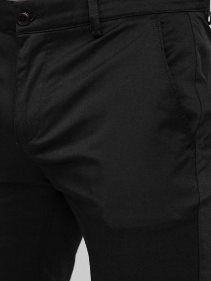 Juodos vyriškos chino medžiaginės kelnės Bolf KA9810