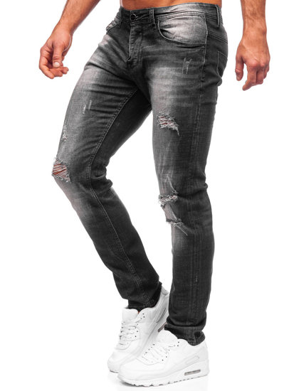 Juodos vyriškos džinsinės kelnės regular fit Bolf MP002N