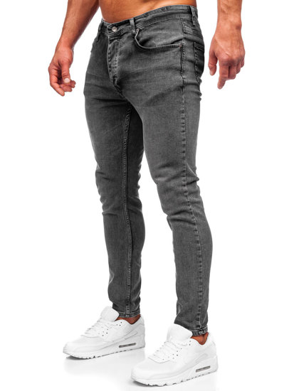 Juodos vyriškos džinsinės kelnės skinny fit Bolf R926-1