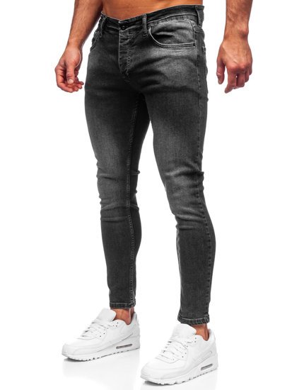 Juodos vyriškos džinsinės kelnės skinny fit Bolf R927