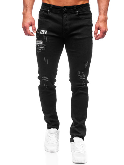 Juodos vyriškos džinsinės kelnės slim fit Bolf E7838