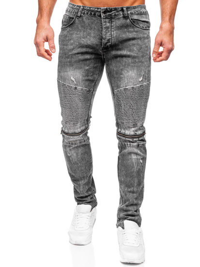 Juodos vyriškos džinsinės kelnės slim fit Bolf MP0069N