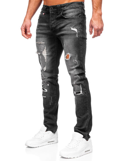 Juodos vyriškos džinsinės kelnės slim fit Bolf MP0086N