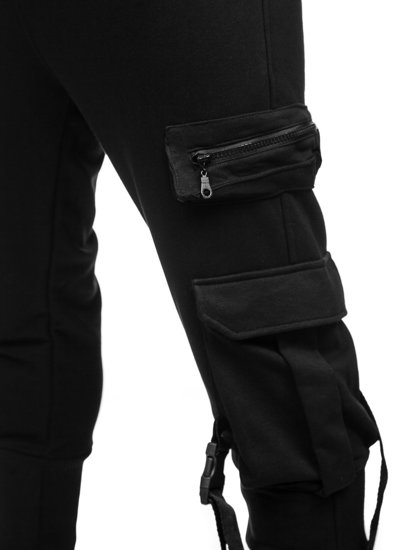 Juodos vyriškos jogger cargo kelnės Bolf 6582