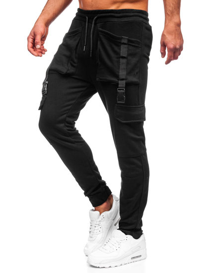 Juodos vyriškos jogger cargo kelnės Bolf 6584