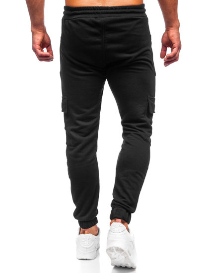 Juodos vyriškos jogger cargo kelnės Bolf 6584
