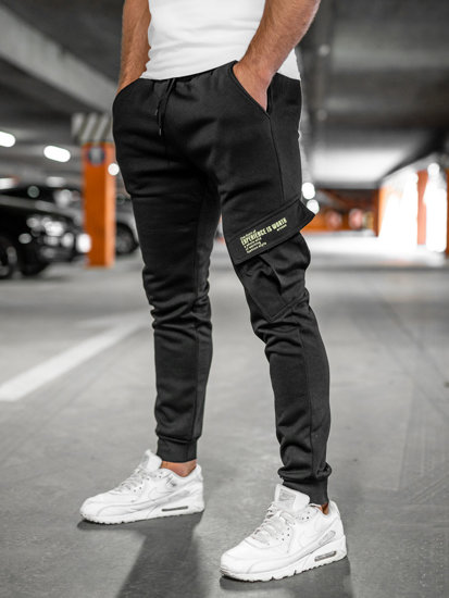 Juodos vyriškos jogger cargo kelnės Bolf HW2173