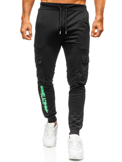 Juodos vyriškos jogger cargo kelnės Bolf HW2357