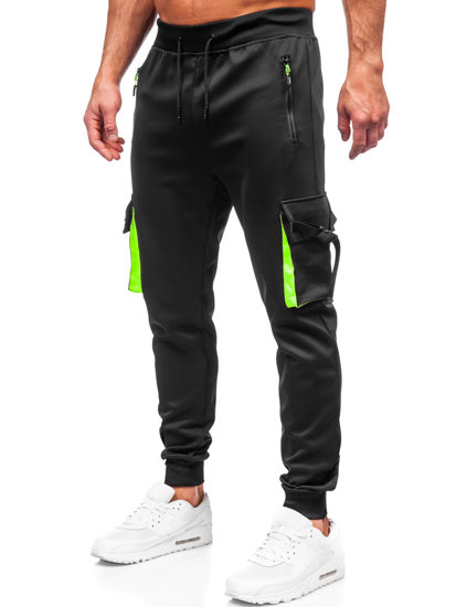 Juodos vyriškos sportinės jogger cargo kelnės Bolf 8K1116
