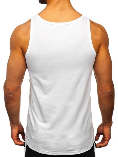 Marškinėliai be rankovių su paveikslėliu balti Bolf SS11069