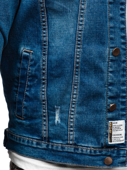 Mėlyna vyriška džinsinė striukė Bolf MJ500B