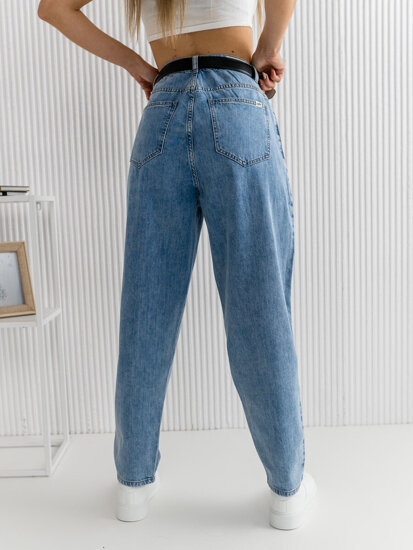 Mėlynase moteriškos džinsinės kelnės slouchy Bolf BS583