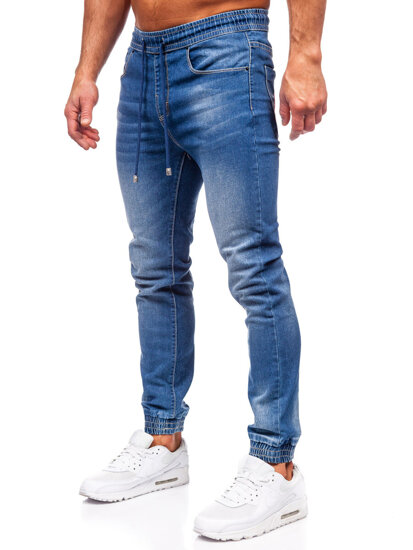 Mėlynos vyriškos džinsinės jogger kelnės Bolf MP0272BC