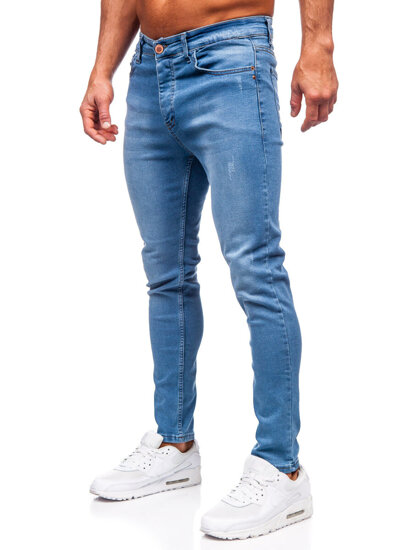 Mėlynos vyriškos džinsinės kelnės slim fit Bolf 6177