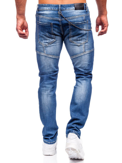 Mėlynos vyriškos džisninės kelnės regular fit Bolf MP0051B