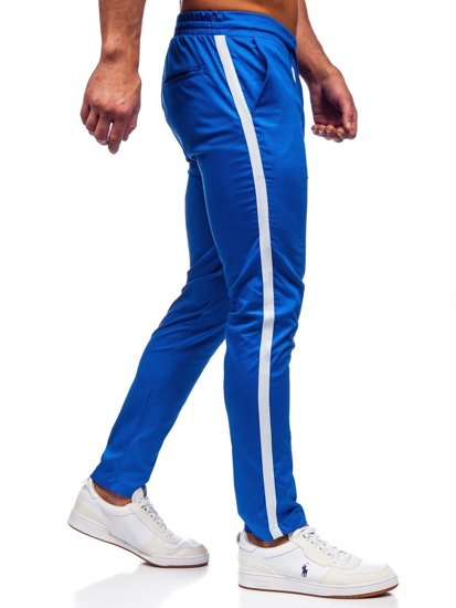Mėlynos vyriškos medžiaginės  jogger kelnės Bolf 0013