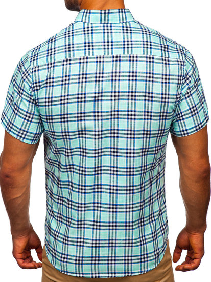 Mėtinai vyriški marškiniai trumpomis rankovėmis Bolf 201501