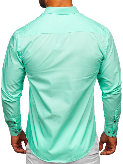 Mėtiniai vyriški marškiniai ilgomis rankovėmis Bolf 20716
