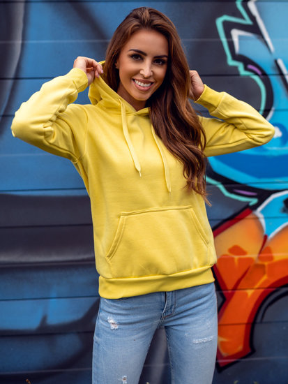 Moteriškas džemperis neoninis geltonas Bolf W02