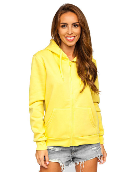 Moteriškas džemperis su gobtuvu šviesiai geltonas Bolf W03B