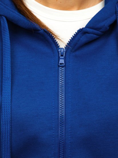 Moteriškas džemperis su gobtuvu tamsiai mėlynas Bolf W03
