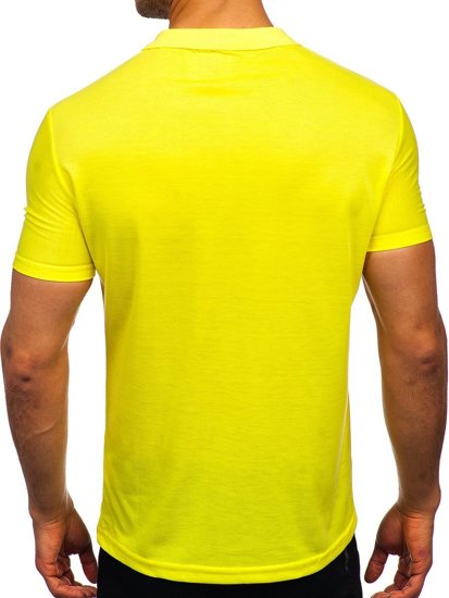 Neoniniai geltoni vyriški polo marškinėliai Bolf GD02