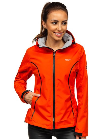 Oranžinė moteriška demisezoninė striukė softshell Bolf S010