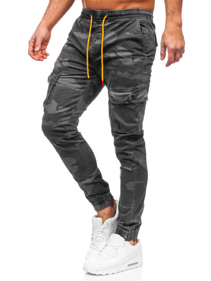 Pilkos vyriškos jogger cargo kelnės Bolf R8601
