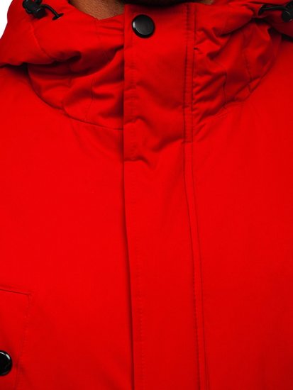 Raudona vyriška žieminė striukė Bolf HY827
