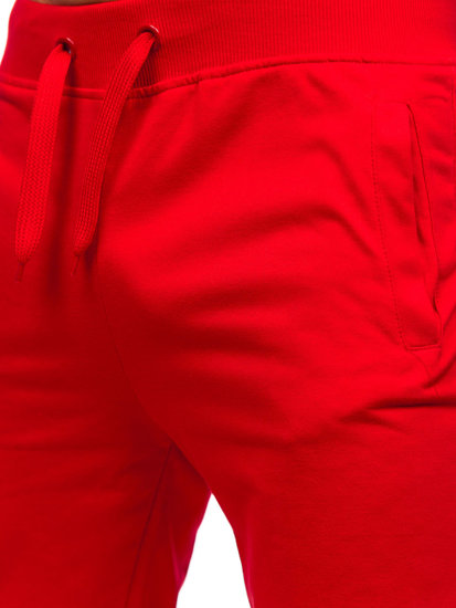 Raudoni vyriški sportiniai baggy šortai Bolf K10002