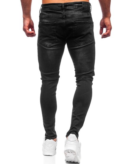 Skinny Fit vyriški džinsai Juoda Bolf R923