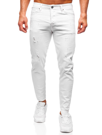 Slim Fit vyriški džinsai Baltas Bolf 5876