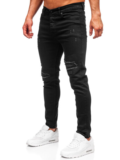 Slim Fit vyriški džinsai Juoda Bolf 6382